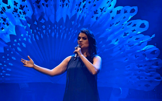 Flávia Bittencourt em show de lançamento do DVD Leve